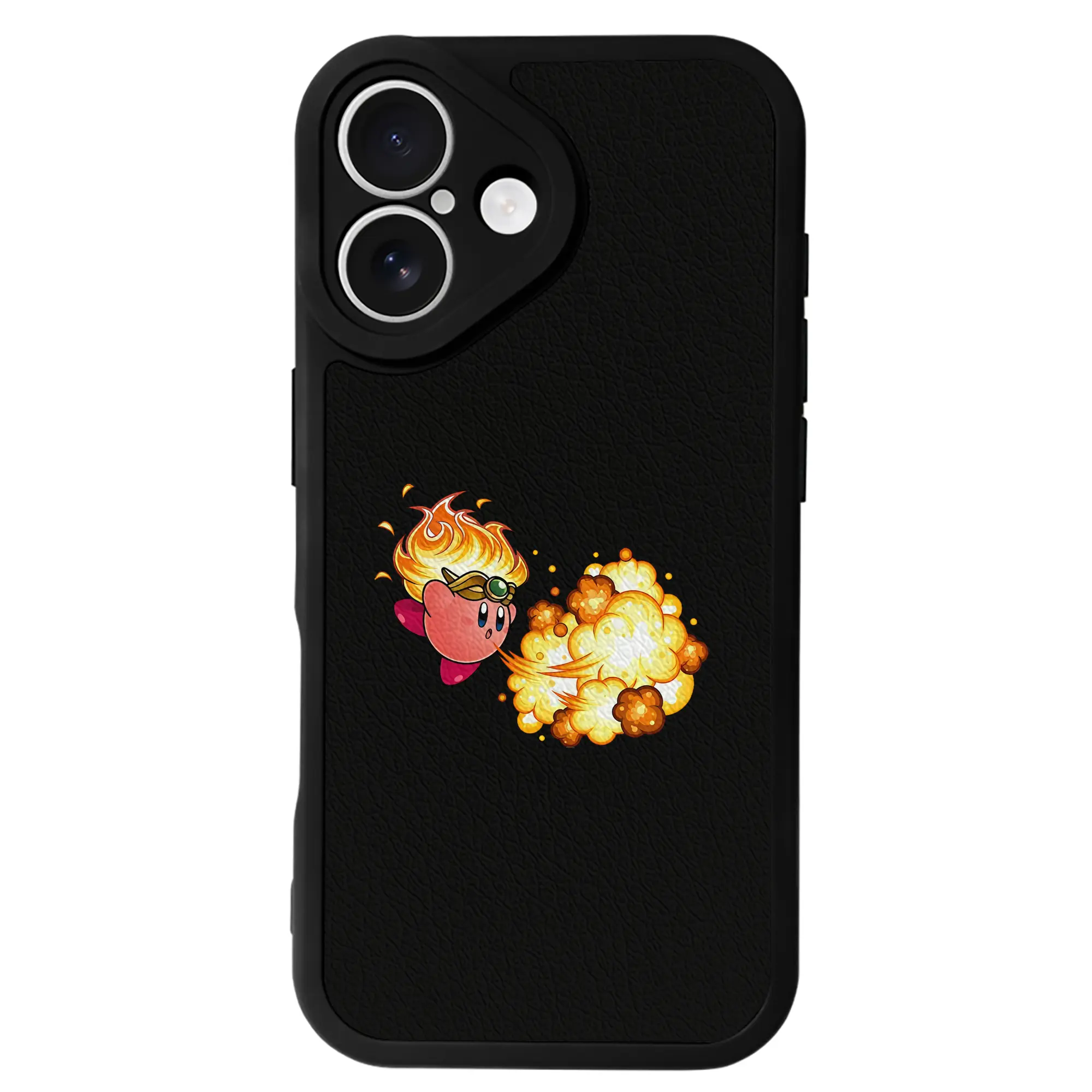 星のカービィ グッズ カービィ - IPhone 16シリーズ対応 ・ シリコンスマホケース ・ レザー調 ・ 高精度フィット ・ 耐衝撃 ・ ワイヤレス充電対応 ・ 精密カット